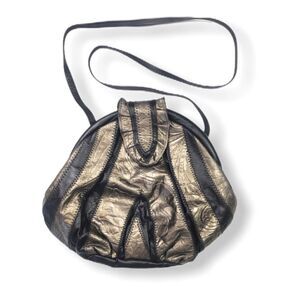 Vintage 80’s Patchwork Color Block Cross Body Leather Bag